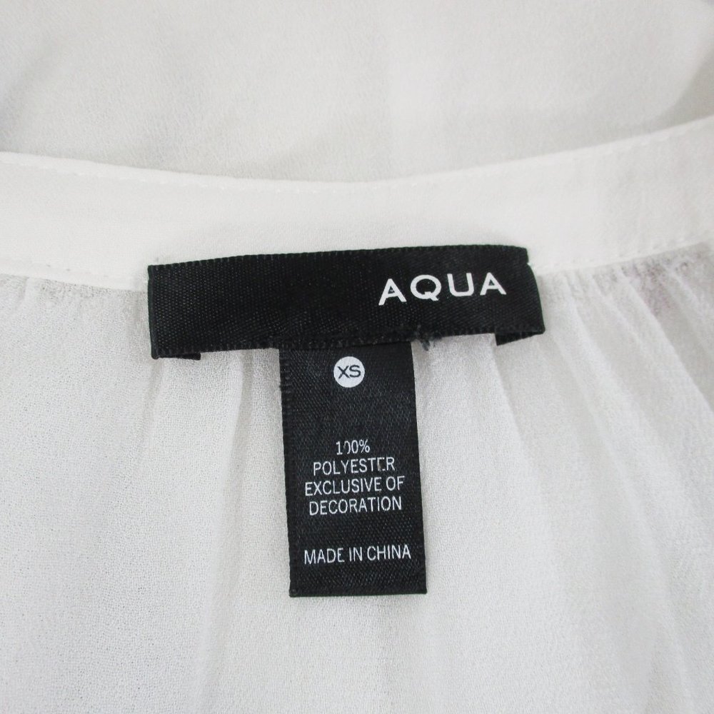Aqua Sheer Boho Peasant Embroidered Blouse - Picture 5 of 5